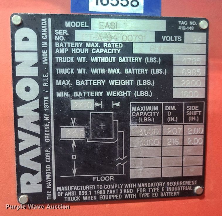 image for item MX9680 Raymond EASI  forklift
