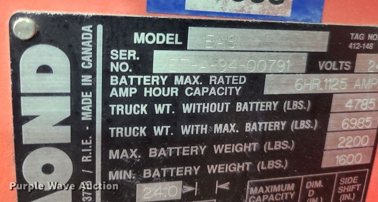 image for item MX9680 Raymond EASI  forklift