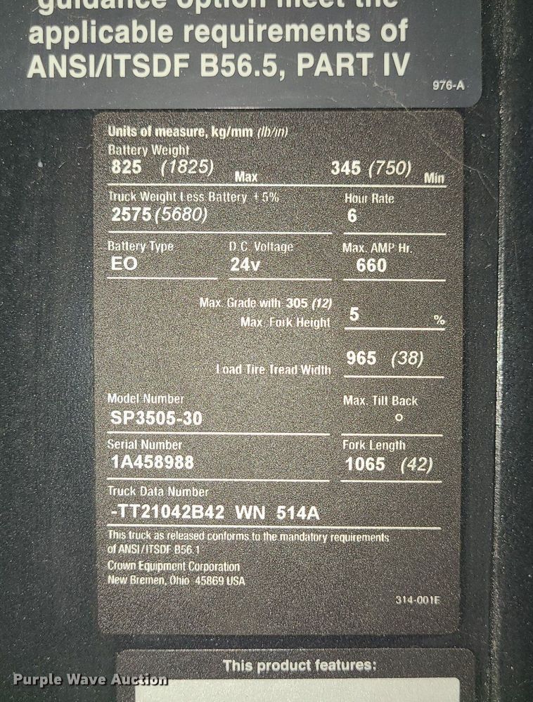 image for item MX9682 Crown SP3505-30  order picker