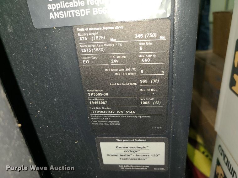 image for item MX9683 Crown SP3505-30  order picker