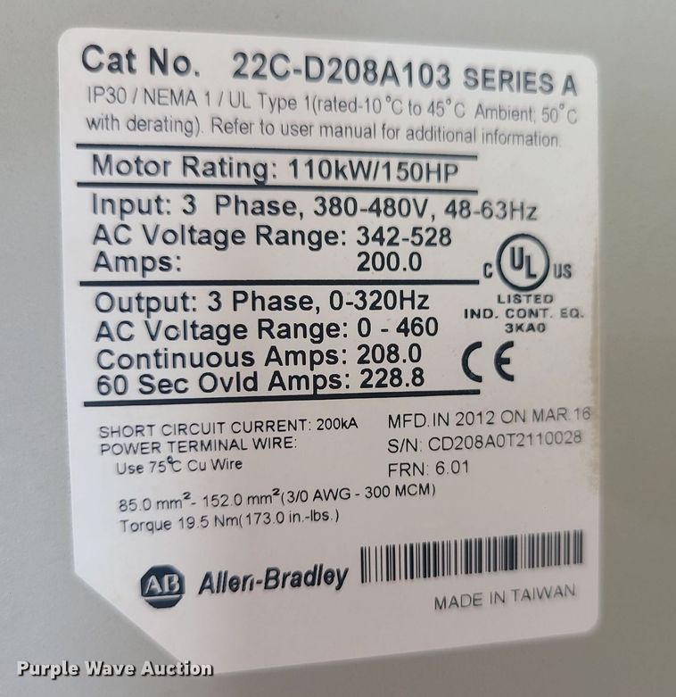 image for item MX9761 Allen Bradley Powerflex 400  AC drive
