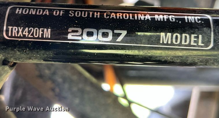 image for item MY9780 2007 Honda TRX420FM  ATV