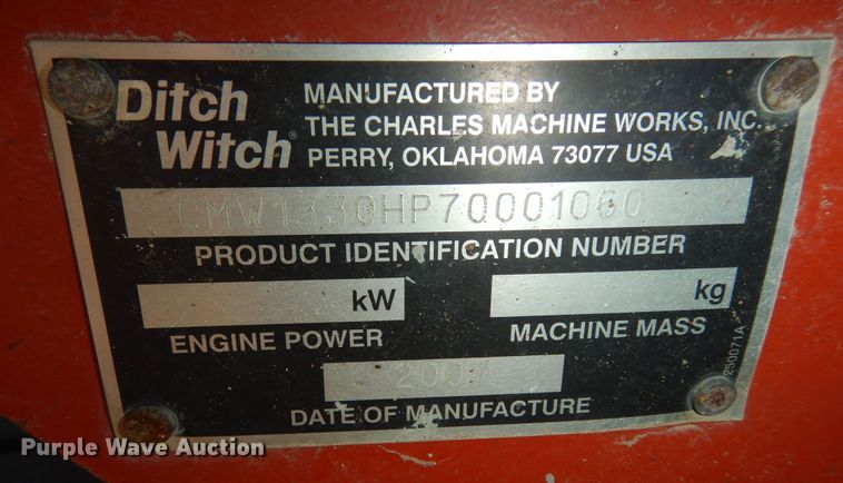image for item DK1775 2007 Ditch Witch 1330  trencher