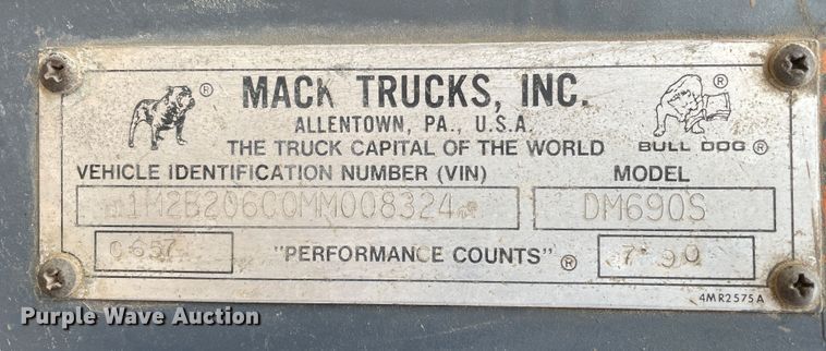 image for item DN4589 1991 Mack DM690S  ready mix truck