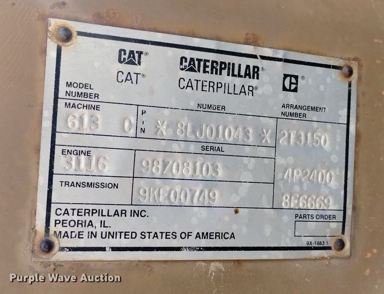 image for item DN6416 1995 Caterpillar 613C Series II  elevating scraper