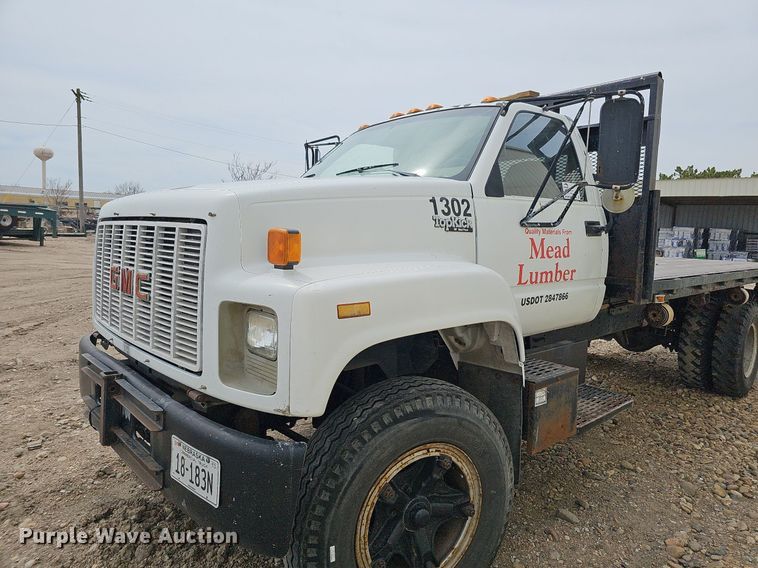 image for item DO4310 1991 GMC TopKick SL  dump flatbed truck