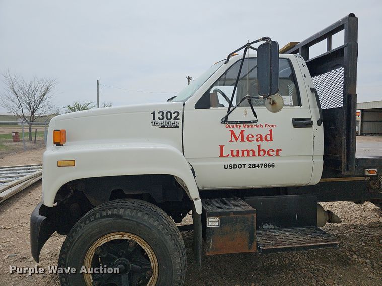 image for item DO4310 1991 GMC TopKick SL  dump flatbed truck