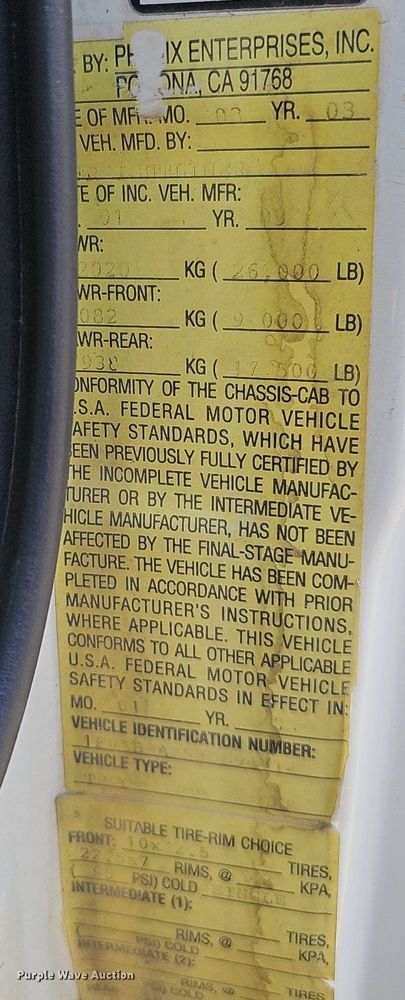 image for item DO4359 2003 Freightliner FL60  utility / service truck