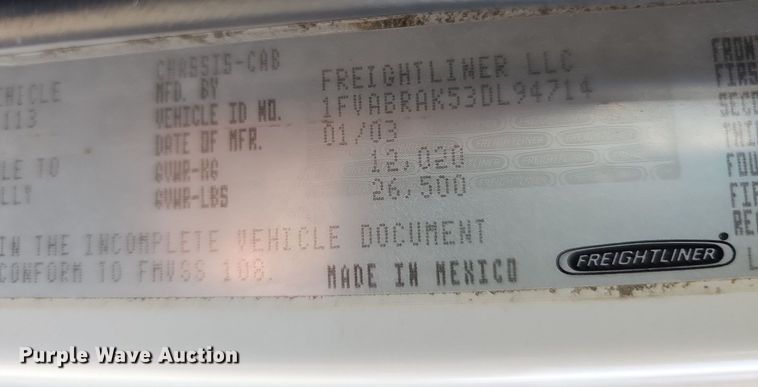 image for item DO4359 2003 Freightliner FL60  utility / service truck