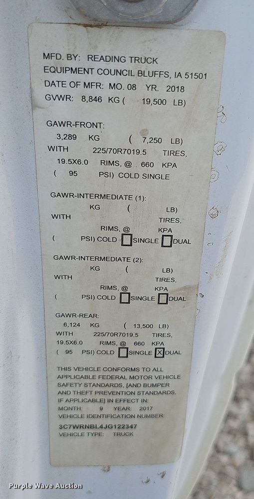 image for item DO4370 2018 Dodge Ram 5500HD  utility / service truck