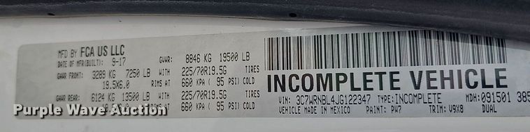 image for item DO4370 2018 Dodge Ram 5500HD  utility / service truck