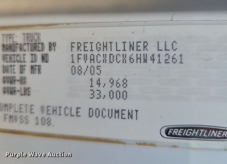 image for item DO4375 2006 Freightliner Business Class M2  street sweeper truck