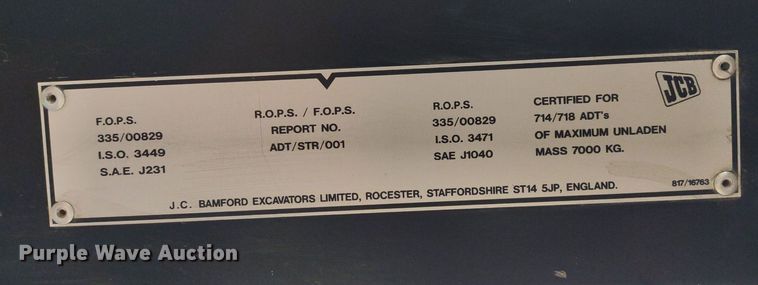 image for item DQ1682 2004 JCB 714  haul truck