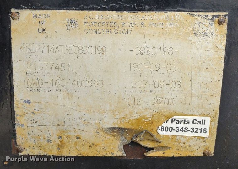 image for item DQ1682 2004 JCB 714  haul truck