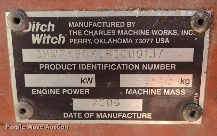 image for item DQ1706 2006 Ditch Witch FX30  vacuum excavator