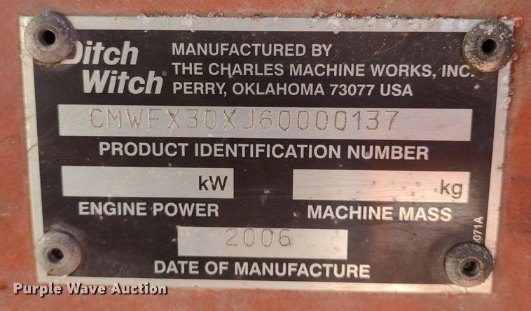 image for item DQ1706 2006 Ditch Witch FX30  vacuum excavator