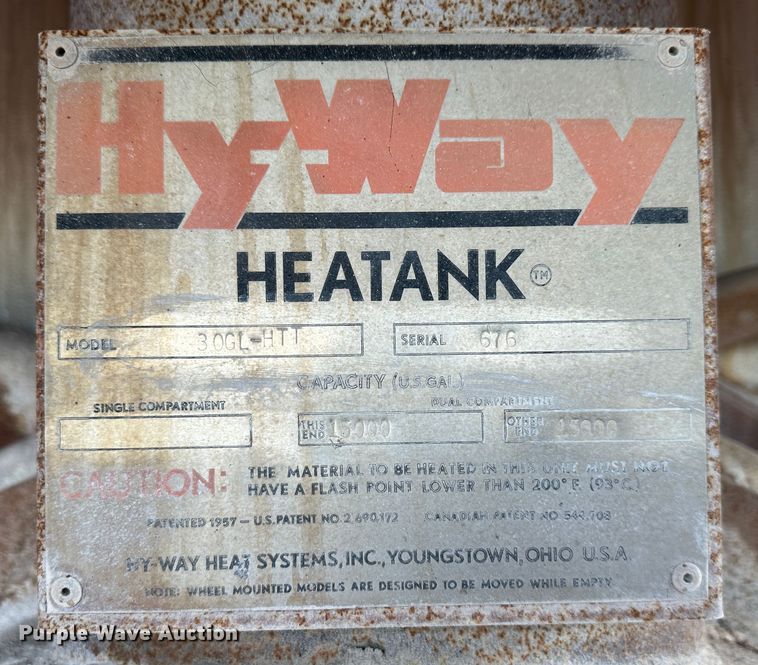 image for item DR5203 Hy-Way HeaTank 30GL-HTT  asphalt heater tank