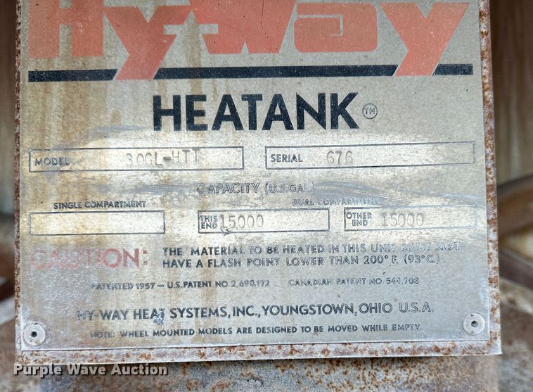 image for item DR5203 Hy-Way HeaTank 30GL-HTT  asphalt heater tank