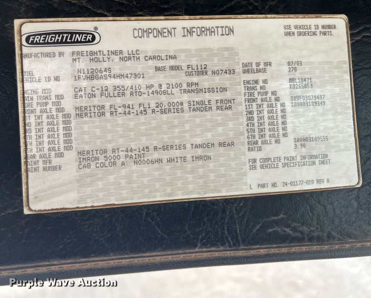 image for item DR5568 2004 Freightliner FL112  crane truck