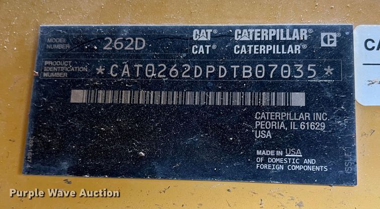 image for item DR5593 2017 Caterpillar 262D  skid steer loader