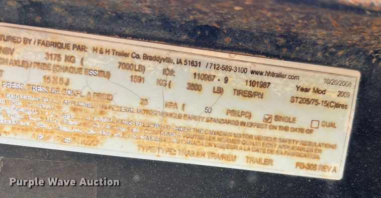 image for item DR5601 2009 H&H  utility trailer