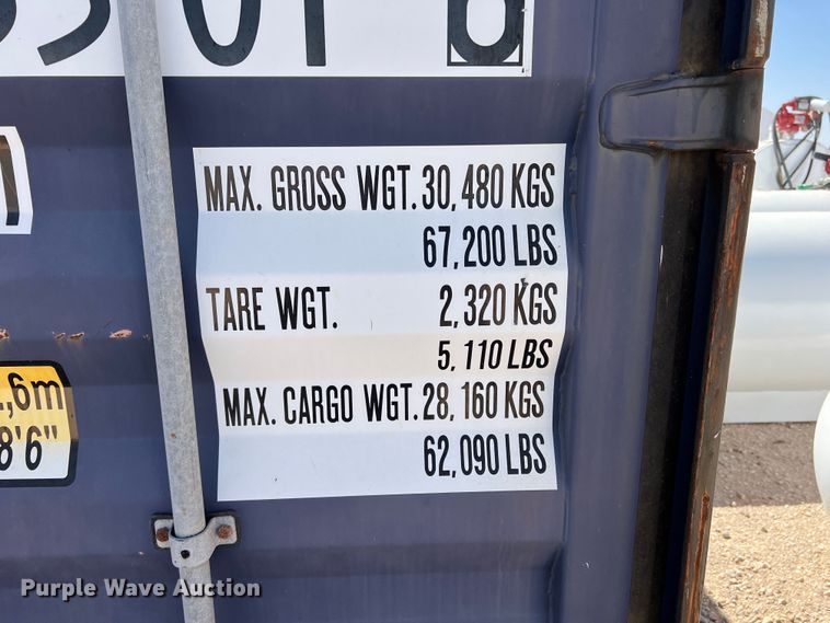 image for item DR5611 2008 CIMC NOC2-20-03  shipping container