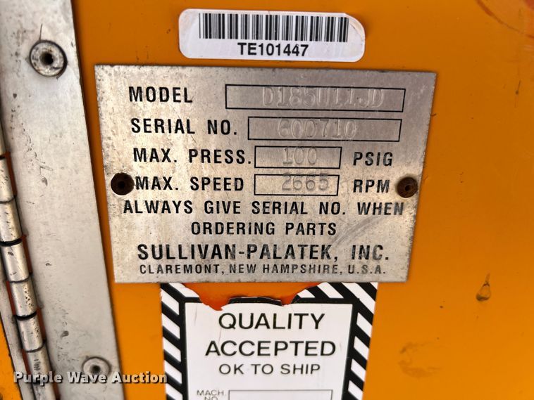 image for item DR5629 Sullivan Palatek D185U11JD  air compressor