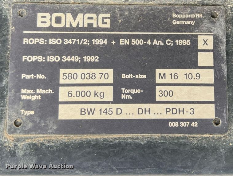 image for item DR5630 2004 Bomag BW145PDH-3  single drum vibratory roller