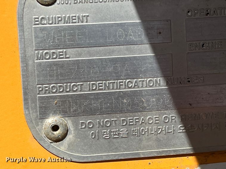 image for item DR5637 Hyundai HL740-9A  wheel loader