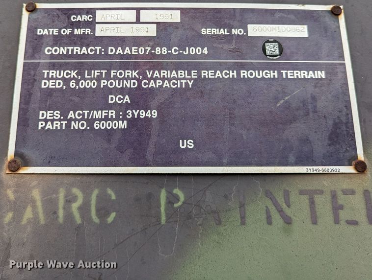 image for item DR6948 1991 SkyTrak 6000M  telehandler