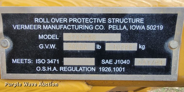 image for item HP9726 2013 Vermeer RTX1250  rock saw