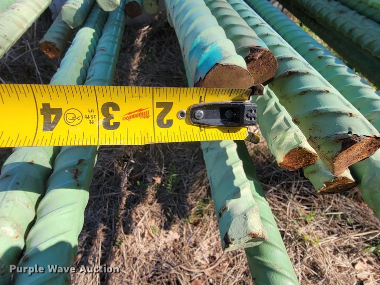 image for item HP9729 Approximately 90 sticks of epoxy coated rebar