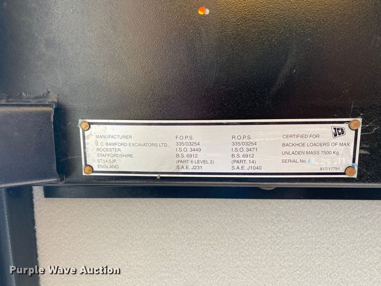 image for item JW9160 2011 JCB 2CX-12-4WS  backhoe