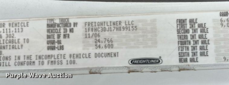 image for item KB9463 2007 Freightliner Business Class M2  Crew Cab crane truck