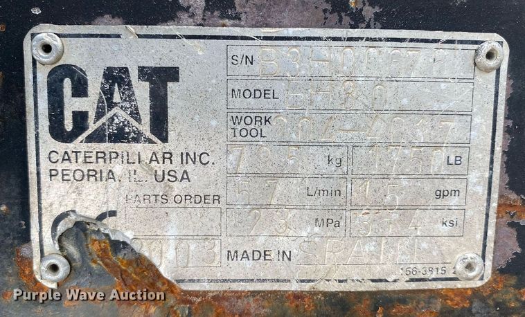 image for item KB9469 Caterpillar BH30  skid steer backhoe