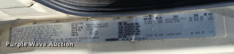 image for item KB9475 2000 Freightliner FL80  crane truck