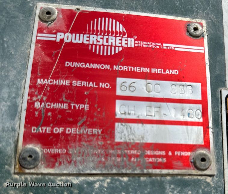 image for item KL9247 Powerscreen Turbo Chieftain 1400  screening plant