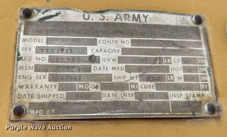 image for item KL9252 1975 Caterpillar D8K  dozer