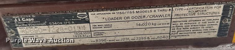 image for item KU9918 1990 Case 1150E  dozer