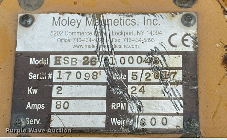 image for item KX9051 2017 Moley Magnetics  skid steer magnet