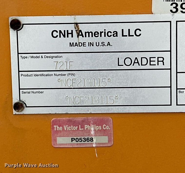 image for item KX9052 2013 Case 721F  wheel loader