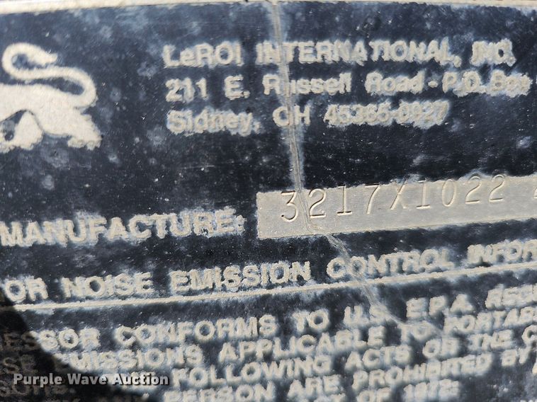 image for item LE9343 1993 LeRoi International 185  air compressor