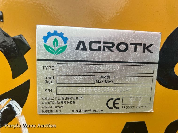 image for item LG9065 2022 Agrotk 680  skid steer breaker