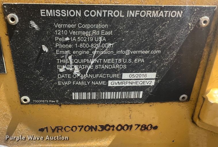 image for item LI9624 2016 Vermeer SC30TX  stump grinder