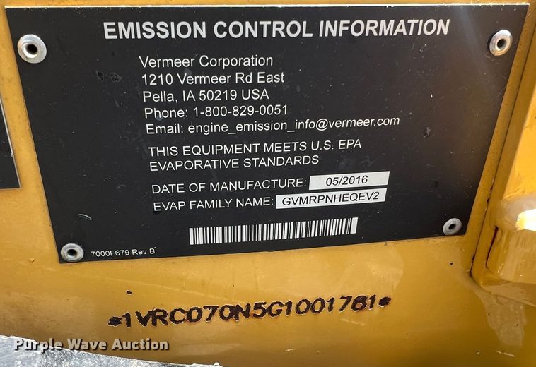 image for item LI9625 2016 Vermeer SC30TX  stump grinder