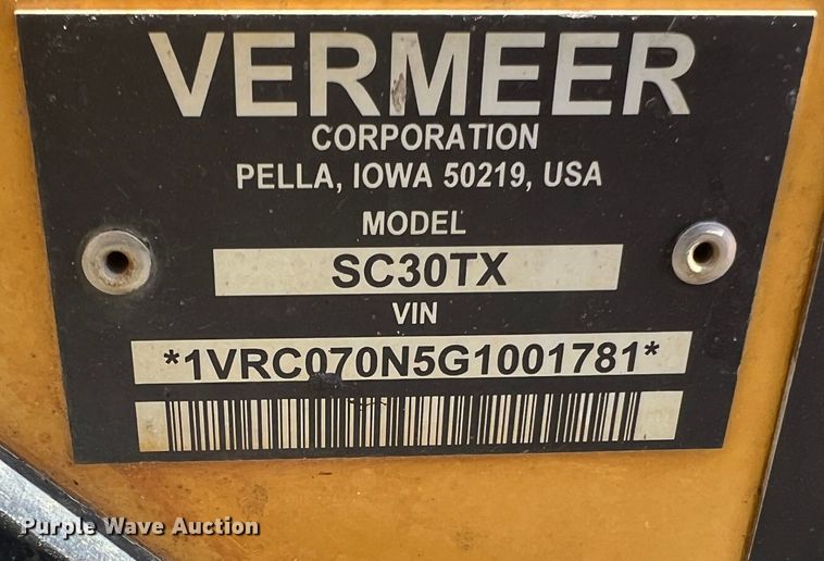 image for item LI9625 2016 Vermeer SC30TX  stump grinder