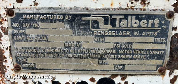 image for item LI9632 1999 Talbert  equipment trailer