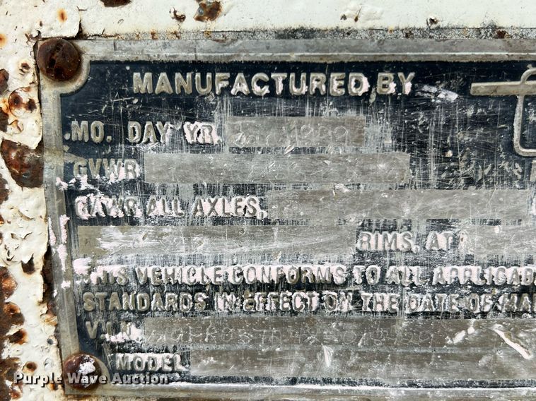 image for item LI9632 1999 Talbert  equipment trailer