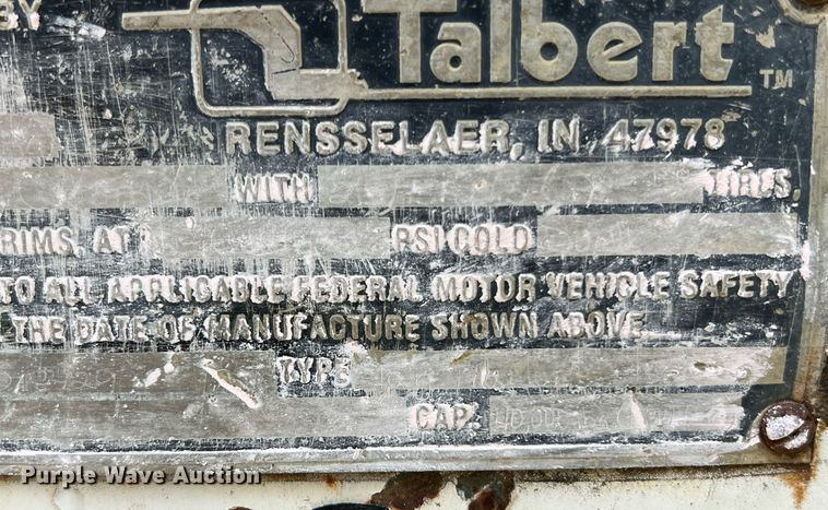 image for item LI9632 1999 Talbert  equipment trailer