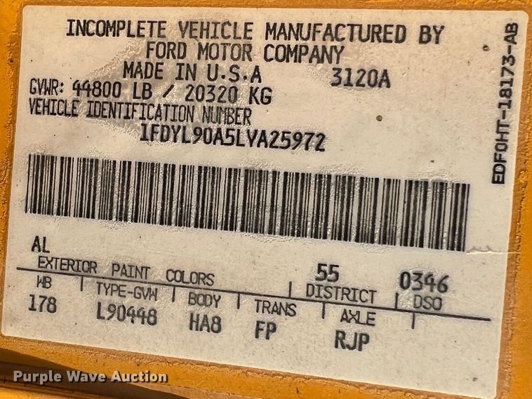 image for item LI9637 1990 Ford FT900  dump truck